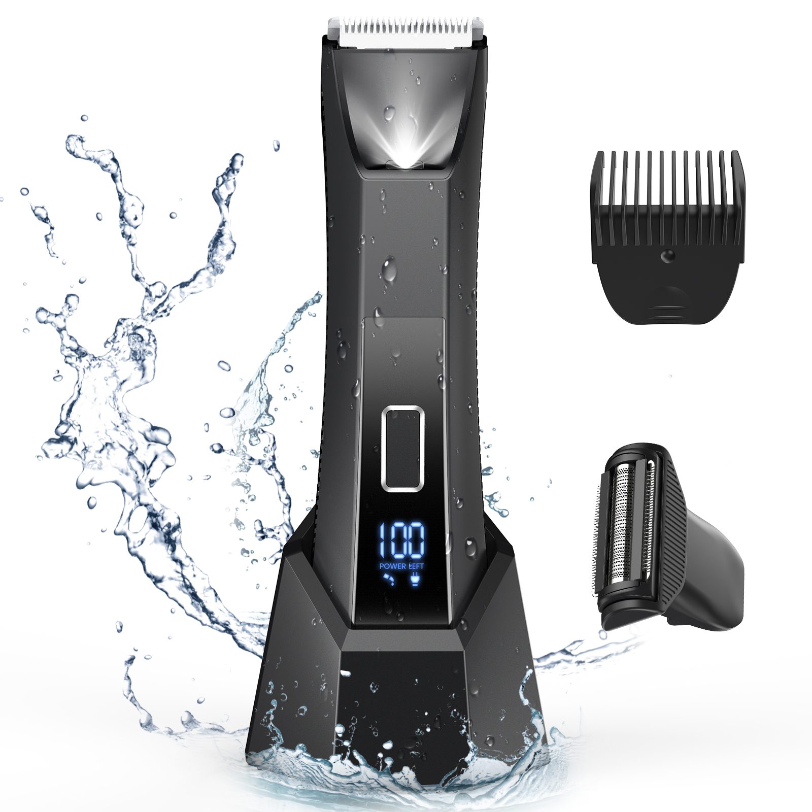 thumbnail video image 2 of Prozing Manscape Trimmer for Men, Dual-Head Pubic Electric Razor, Groin Ball Shaver for Men, IPX7 Waterproof,Gifts for Him Dad, 2 of 8