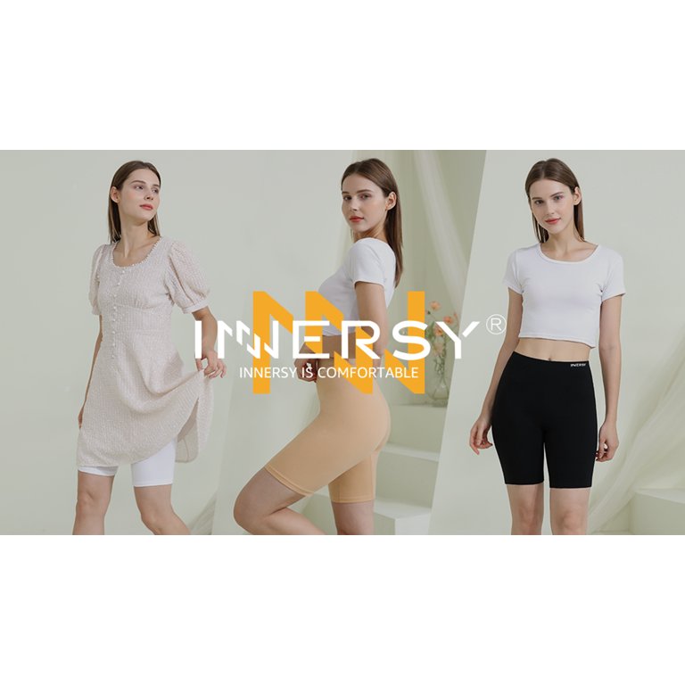 under dress cotton shorts INNERSY Women's Slip Shorts for Under Dresses High Waisted Shorts(Black, X-Small) at Amazon Women's Clothing store