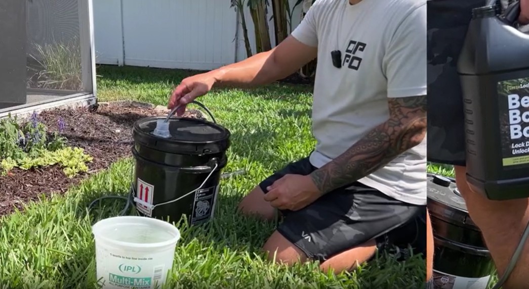 thumbnail video image 2 of TerraLock Mulch Glue for Landscaping,Rock Glue. Easy Spray, Easy Hold. Perfect for Mulch, Pea Gravel Large & Small, Rock, Straw and Stone (1 Gallon with Sprayer), 2 of 10