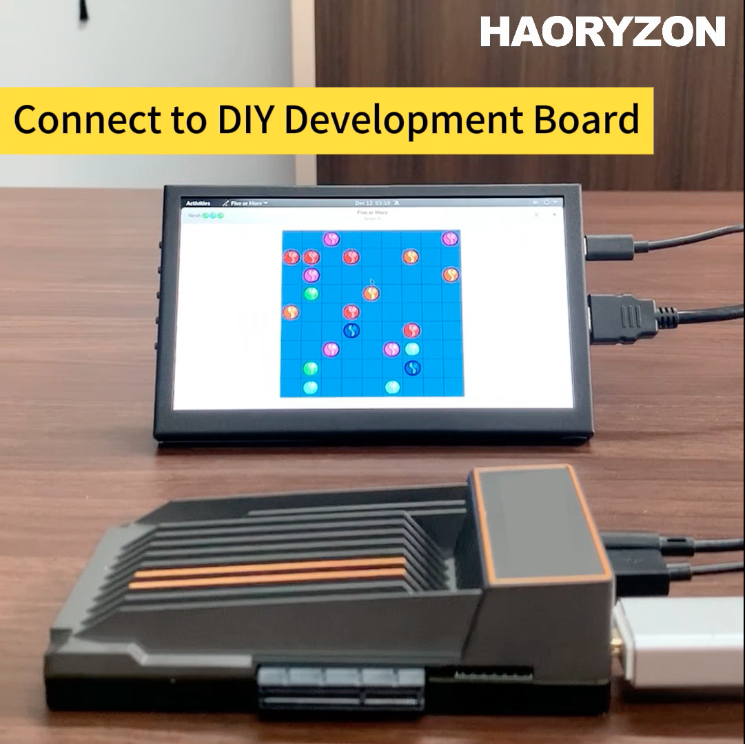 thumbnail video image 2 of 7 Inch Portable Secondary Monitor FHD 1024x600 IPS LCD Screen USB-C & HDMI with Dual Speakers for PC Laptop Raspberry Pi Nintendo Switch - Black, 2 of 7