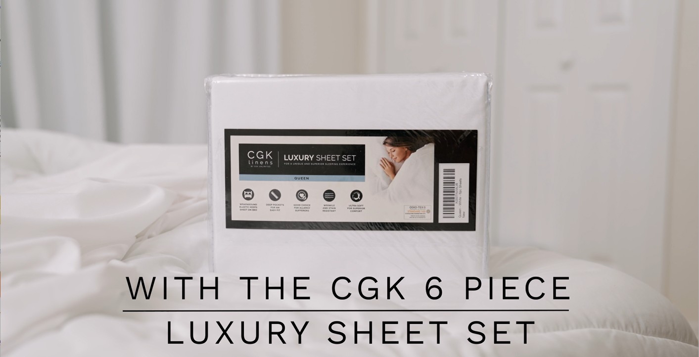 thumbnail video image 2 of CGK Linens 7-Piece Breathable and Cooling Sheet Set With Extra Matching Pillowcases - Split King Size Bed Sheets Fits 8"-16" Mattresses, Burgundy, 2 of 7