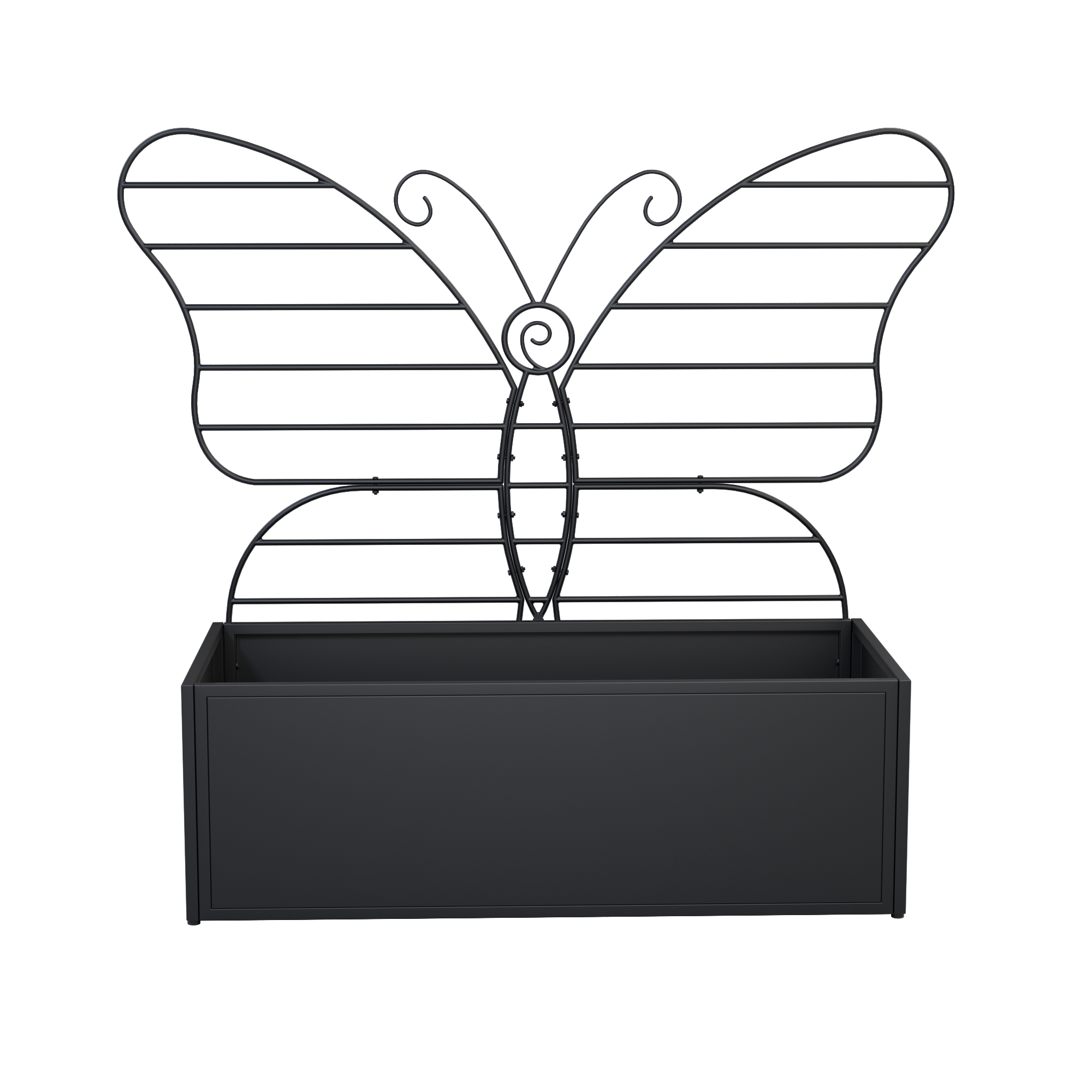 thumbnail video image 2 of Raised Garden Bed, Elevated Metal Planter Box with Butterfly-Shaped Trellis,Black, 2 of 14
