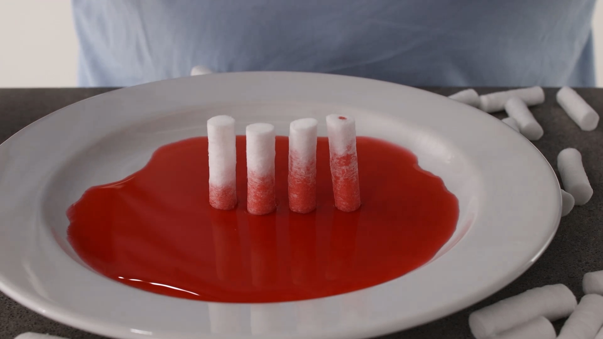 thumbnail video image 2 of POINT Nose Bleed Stopper - Cotton Nosebleed Plugs for Adults - Extra Absorbent Blood Clotting Cotton Rolls for The Nose (50 Count), 2 of 8