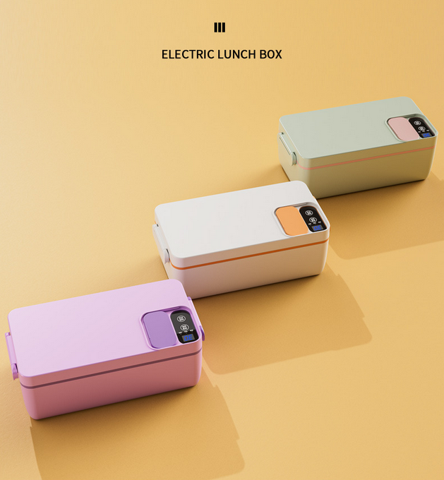 thumbnail video image 2 of Electric Heated Lunch Box, Portable Cordless Rechargeable Model with 3200mAh 1L Self Heating Lunch Box for Car/Truck/Office with Bag Food Warmer Lunch Box for Adults Camping, 2 of 13