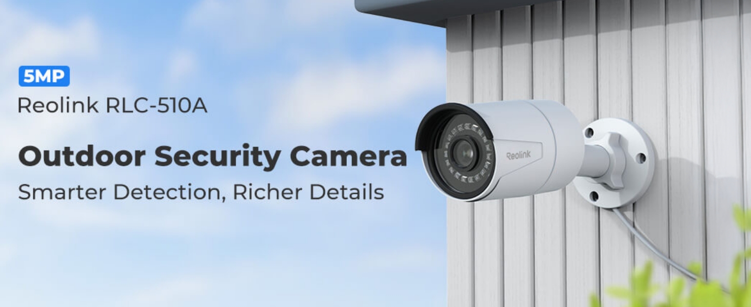 thumbnail video image 2 of Reolink 5MP Outdoor PoE Security IP Camera, Smart Human/Vehicle Detection, Smart Playback, Timelapse, Night Vision, Audio Record, Work with Smart Home, RLC-510A, 2 of 9