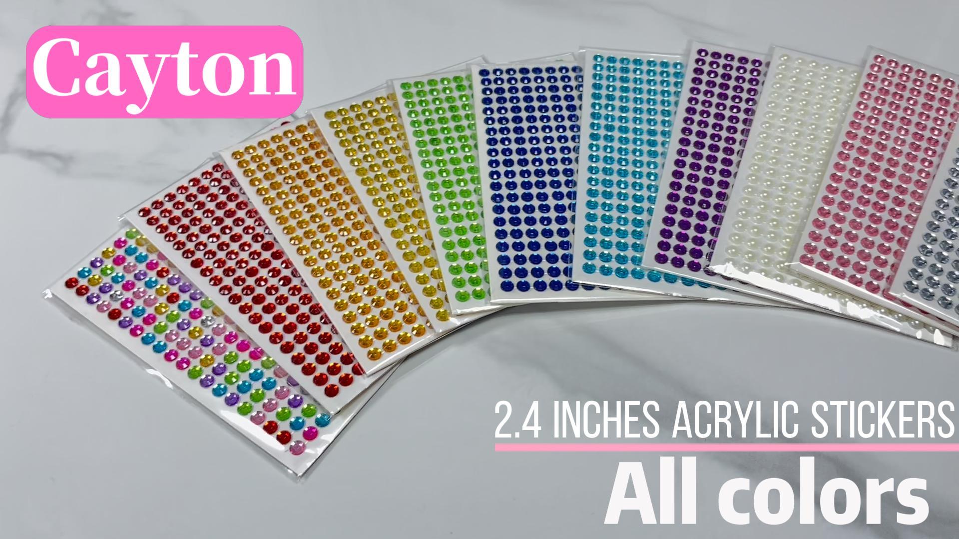 thumbnail video image 2 of Cayton Self-Adhesive Rhinestone Stickers Gem Stickers, 3640 PCS Sparkling Gemstones Self-Adhesive Colored Half Round Beads for Facial Makeup Nail Art DIY Scrapbook 6mm, 2 of 7