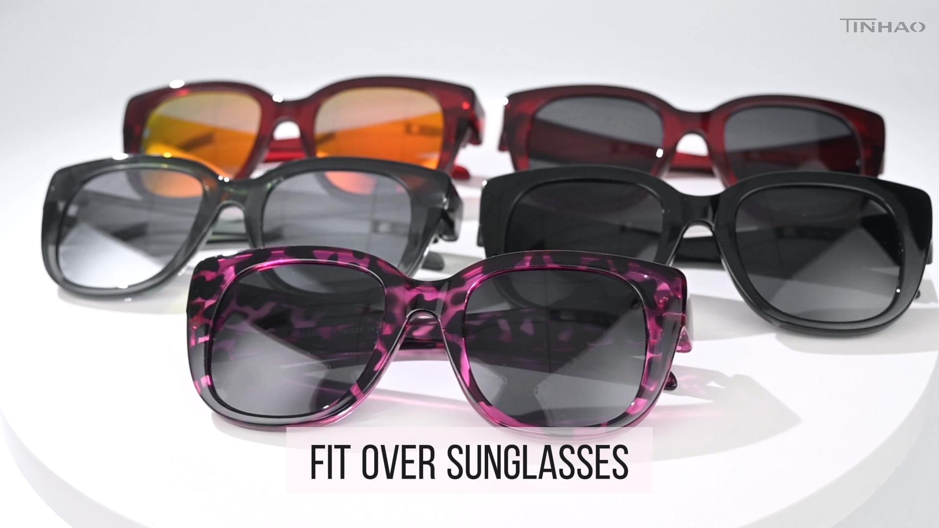 thumbnail video image 2 of TINHAO Polarized Sunglasses Fit Over Glasses for Women Square Wear Over Sunglasses UV Protection Lightweight, 2 of 7