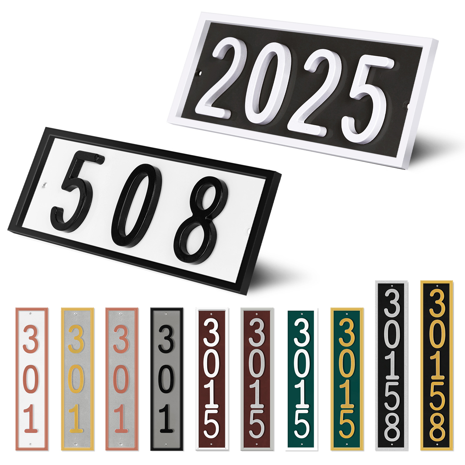 thumbnail video image 2 of ShadeMart Flush Mount House Numbers Sign with a Sleek Protective Frame, Personalized Aluminum Address Plaque for Modern Front Door, Made in USA, 2 of 11