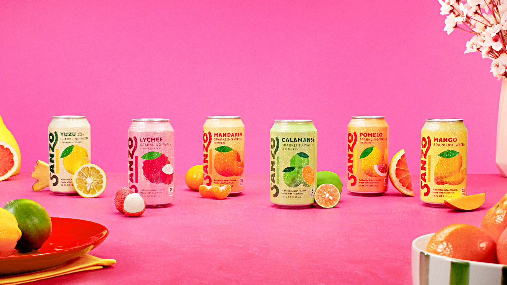 thumbnail video image 2 of Sanzo Mango Sparkling Water, No Artificial Flavors, 12 fl oz, 12 Pack Cans, 2 of 7