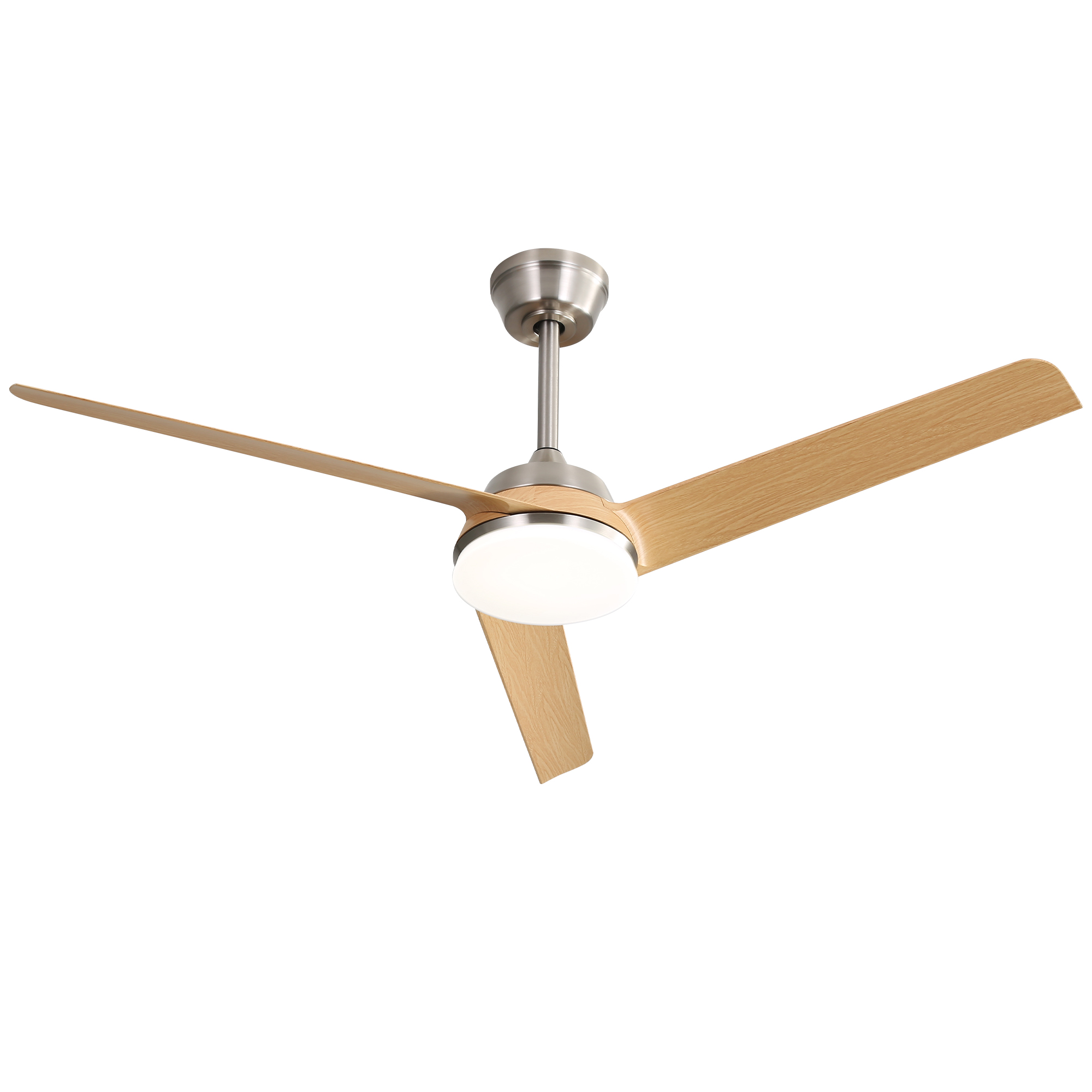 thumbnail video image 2 of Sofucor 52" Brushed Nickel Ceiling Fan with LED Light and Remote Control, 2 of 10