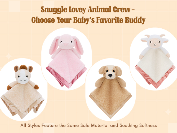 thumbnail video image 2 of MorisMos Bunny Loveys for Babies 14" Baby Security Blanket Soft Sunggle Toy for Girls Boys Newborns, Bunny Stuffed Animal Blanket, 2 of 9