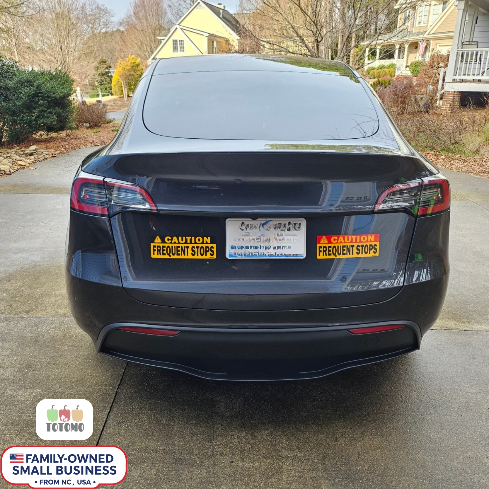 thumbnail video image 2 of TOTOMO Caution This Vehicle Makes Frequent Stops Sticker Sign 2pk, 10" x 3.5", 2 of 11