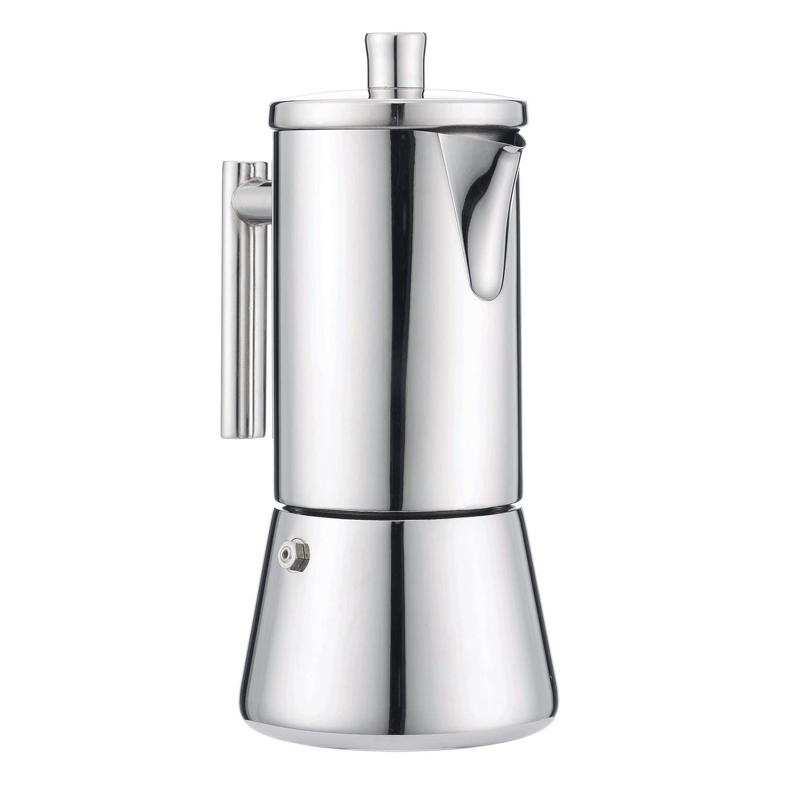 1pc 304 Stainless Steel Moka Pot Espresso Coffee Pot Espresso Coffee Maker (Silver), Size: 11.5x11x18.5cm