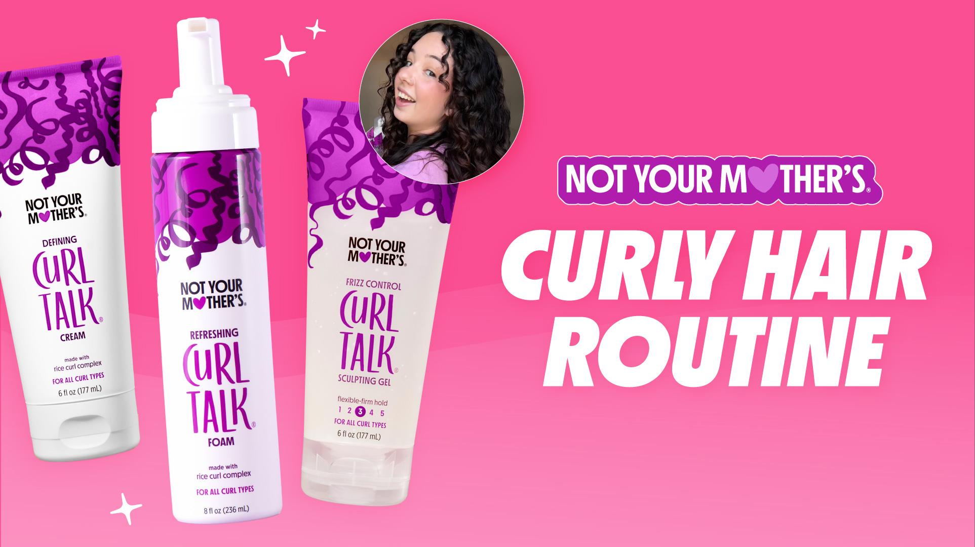 thumbnail video image 3 of Not Your Mother's Curl Talk Refreshing Curl Foam, 8 fl oz, 3 of 11