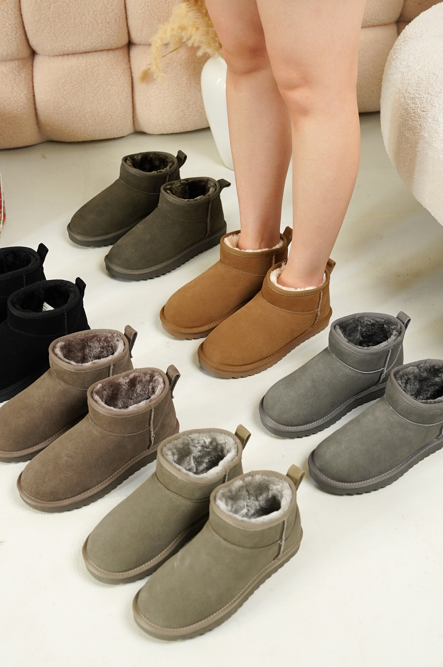 thumbnail video image 2 of Project Cloud 100% Genuine Suede Snow Boots - Ankle Boots for Women (Hippy), 2 of 8