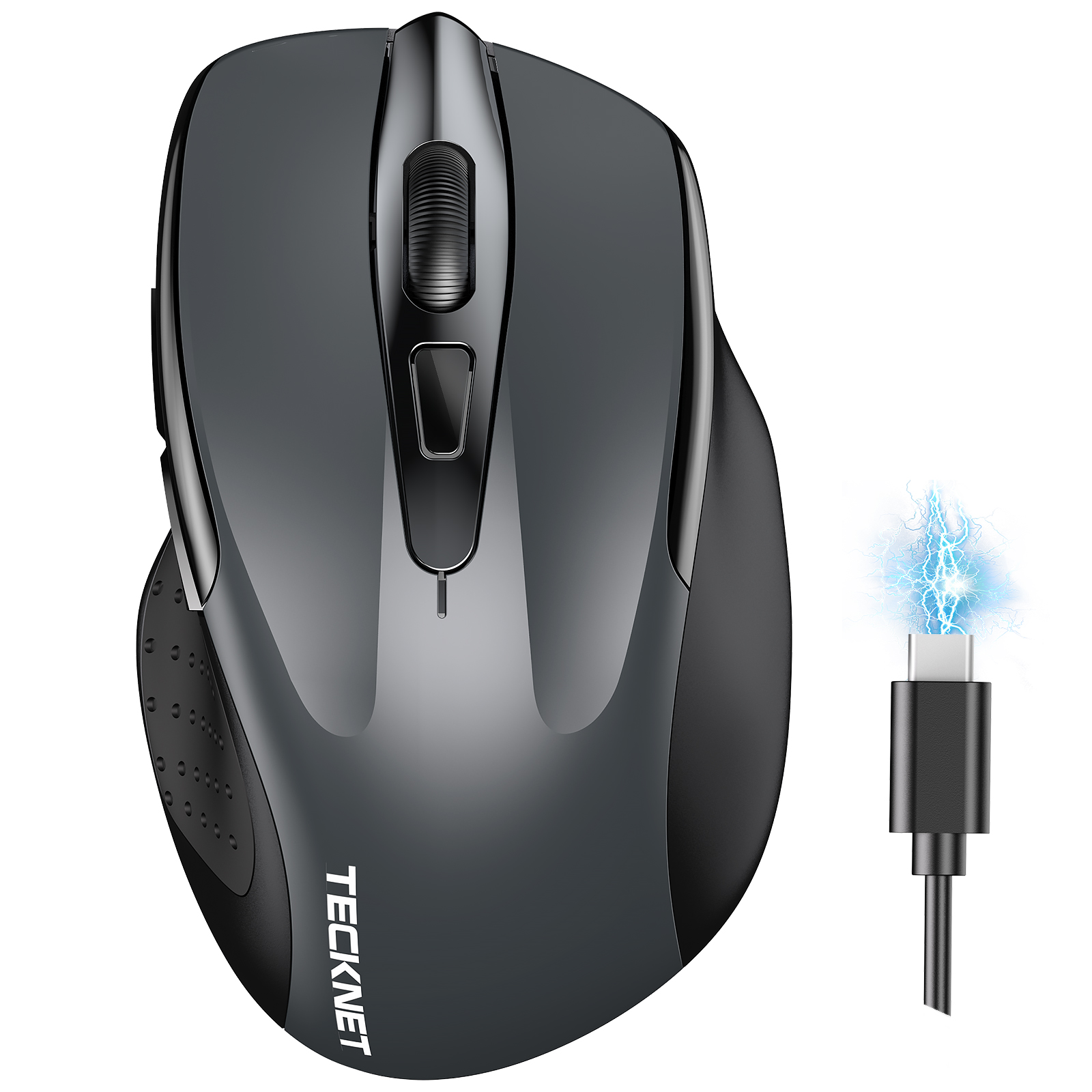thumbnail video image 2 of TECKNET Wireless Mouse for Laptop,Ergonomic Wireless Mouse 6 Buttons,Wireless Mouse (BT5.0/3.0 & 2.4G) Rechargeable 4800 DPI Silent Wide Compatibility for Chromebook,Desktop,PC,Mac, 2 of 10