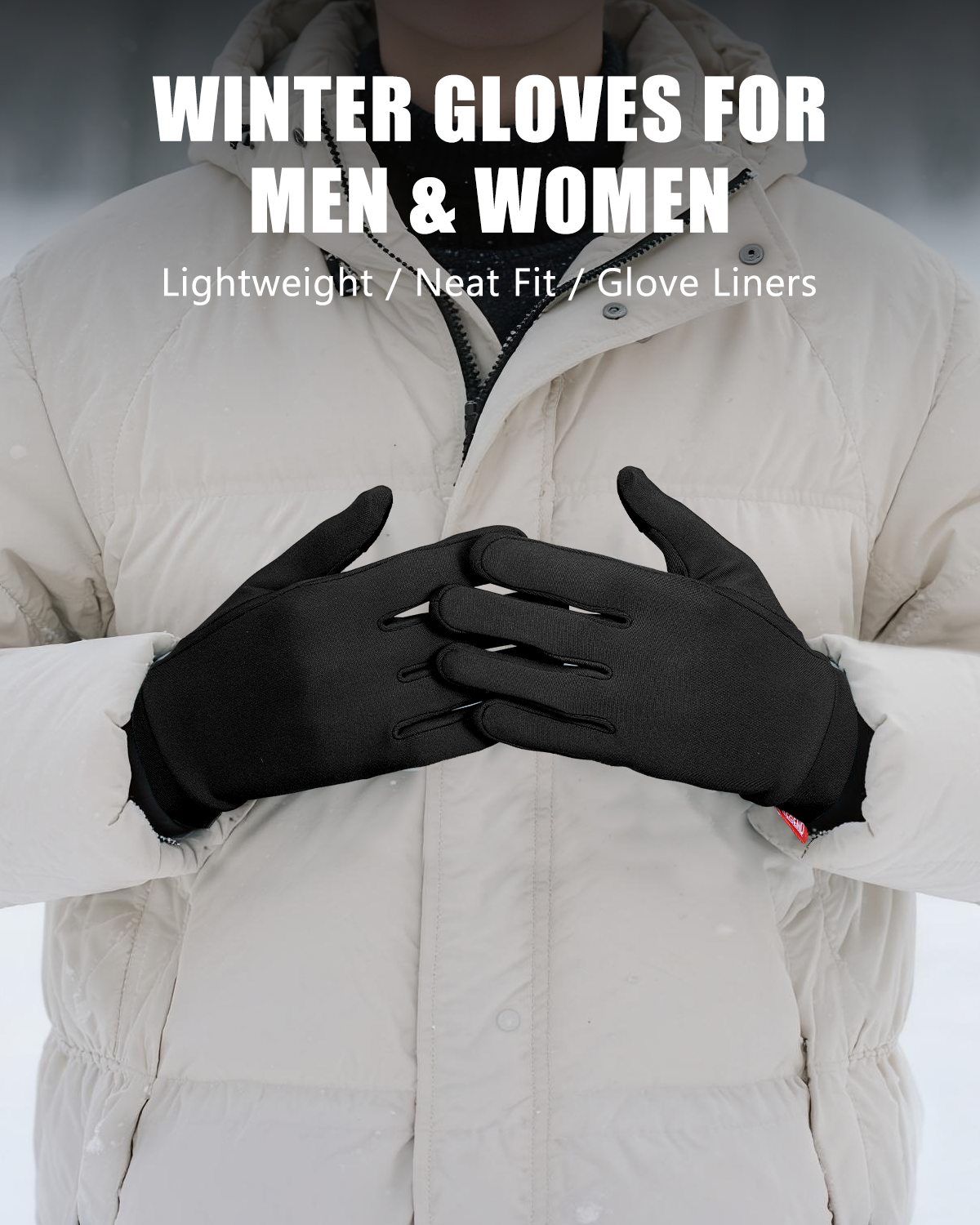 thumbnail video image 2 of AEGEND Mens Winter Gloves, Leather Warm Wool Touchscreen Dress Glove for Driving Riding, Thermal Gift for Dad Husband, Black - XL, 2 of 8