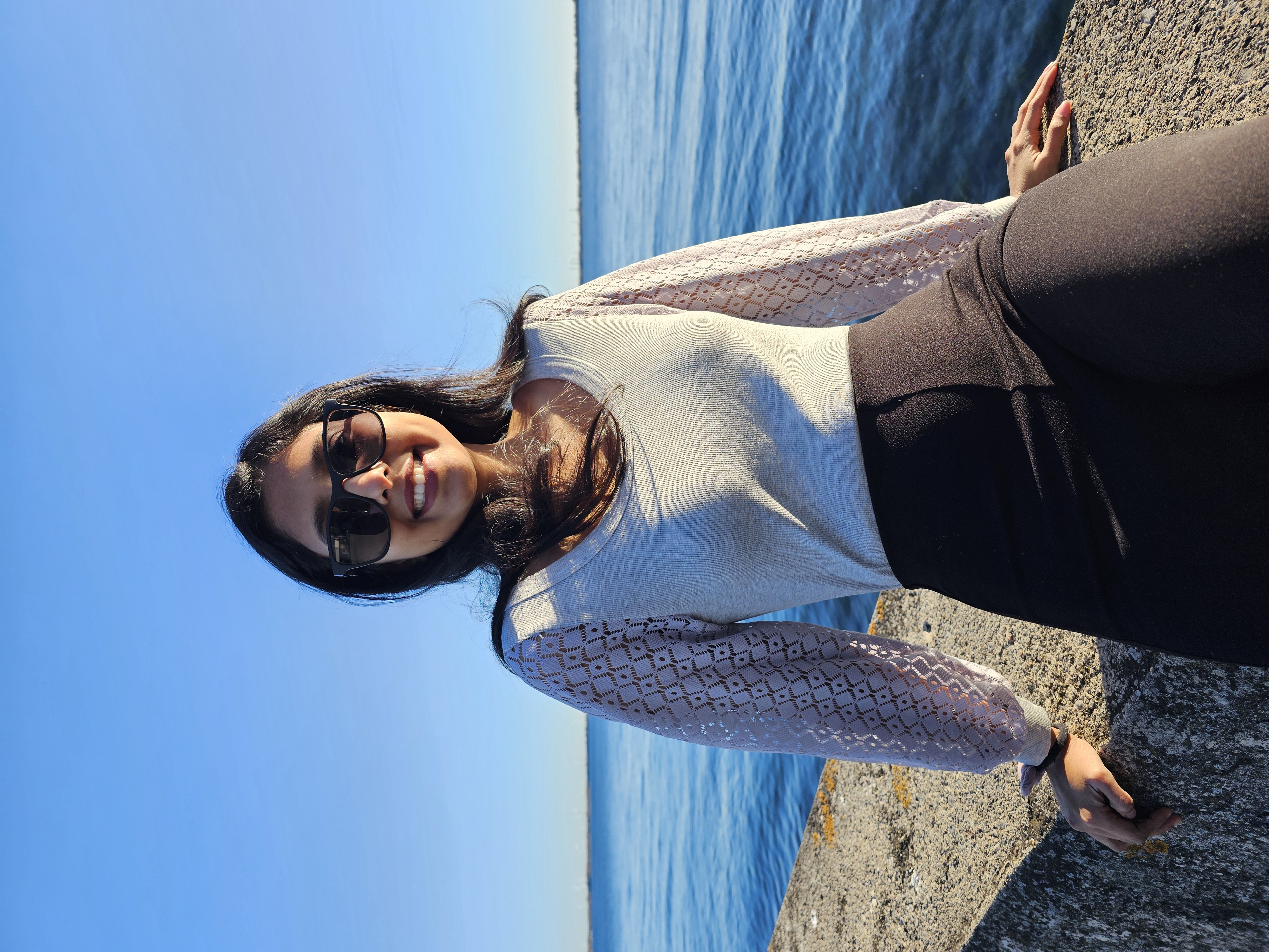 thumbnail video image 2 of Ladybranch Womens Fashion Lace Balloon Tops Long Sleeve Knit Ribbed Stretch Slim Fitted Shirts Round Neck Blouse for Women（XX-Large,Grey), 2 of 8