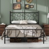 thumbnail video image 2 of Queen Size Metal Platform Bed Frame with 12" Storage Space, Victorian Style Iron Headboard/Footboard, Sturdy Slat Support, No Springs Required, Easy to Assemble (Mattress Not Included)(Black), 2 of 10
