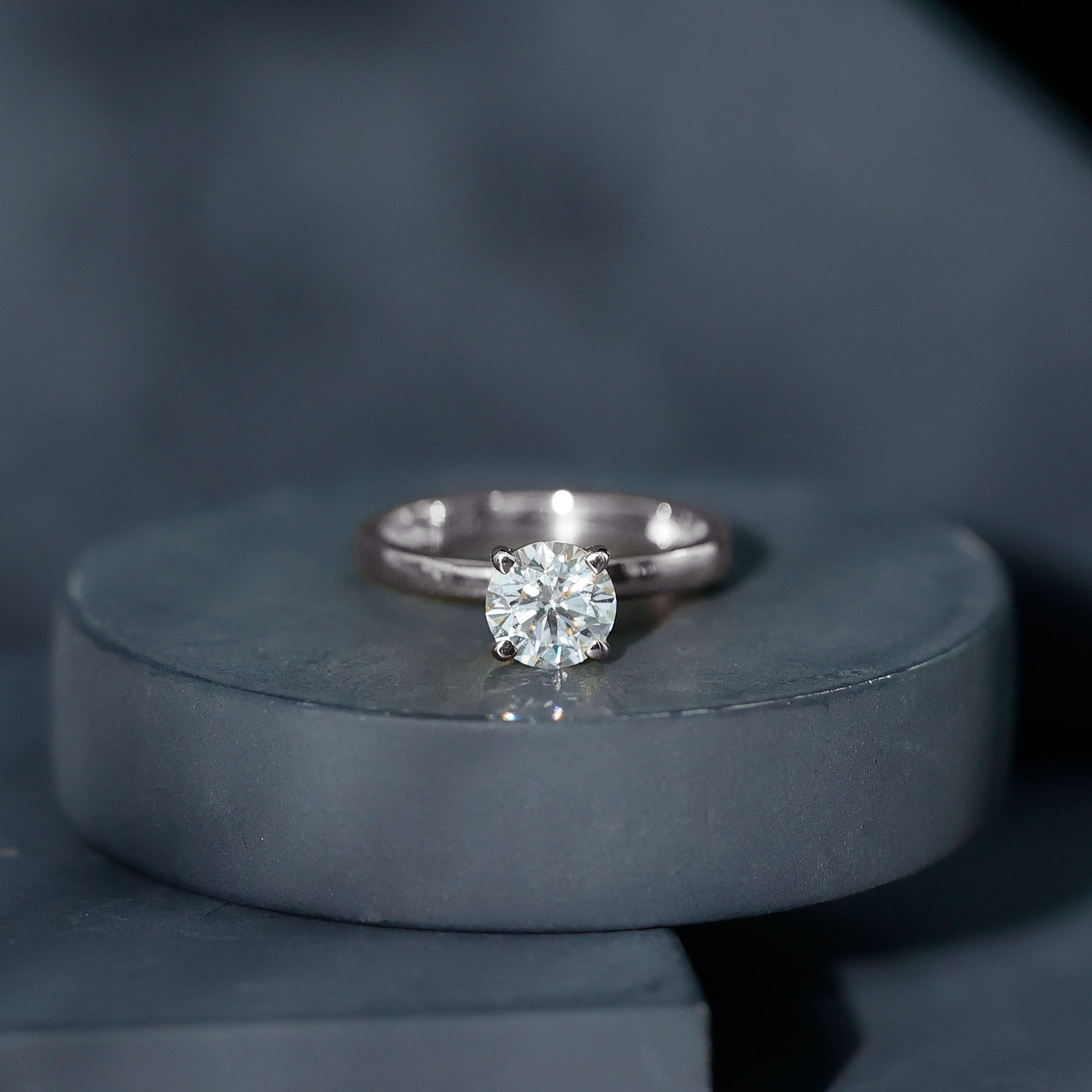 thumbnail video image 2 of Lab Grown Diamond Solitaire Engagement Ring 7 mm - EF-VS Quality Certified, 925 Sterling Silver, US 4.00, 2 of 9