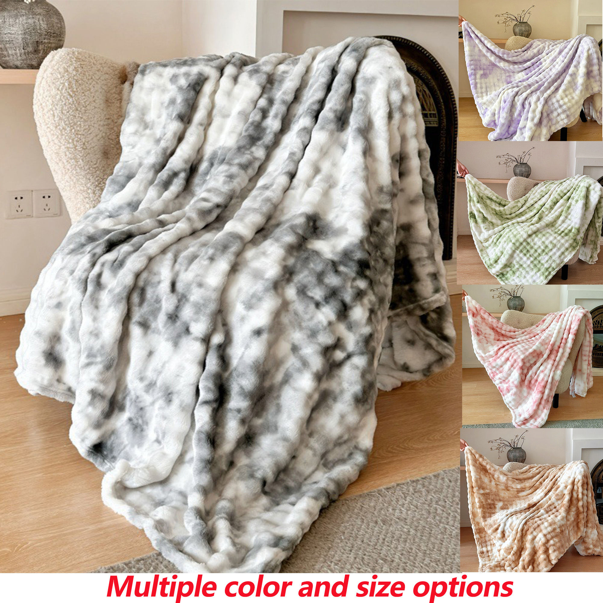 thumbnail video image 2 of Dmlowu Throw Blanket, 28x39 inch Fluffier Soft Fleece Blanket, Comfortable Throw Blanket for Couch, Warm Fall Blanket Decorations for Home, Luxury Cooling Blanket, 2 of 8