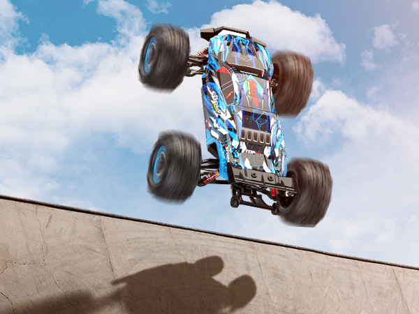 thumbnail video image 2 of Hosim Brushless RC Cars 1:10 Remote Control Car,RC Monster Truck 4WD High Speed 40+MPH X-07 Blue, 2 of 8