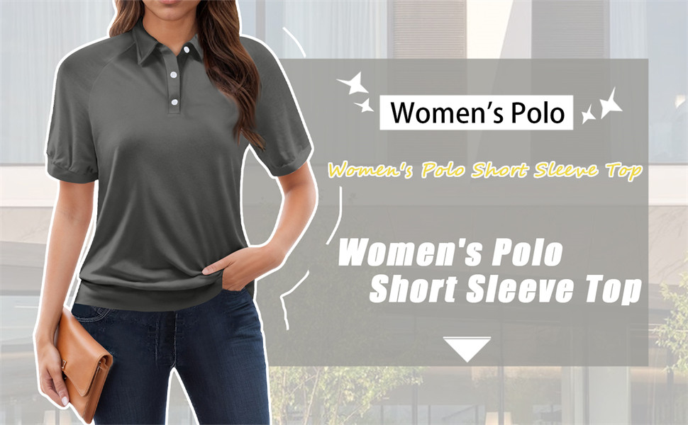 thumbnail video image 2 of NAMTYQX Sports Tops for Women Uk Womens Polo Shirts Short Sleeve Slacking Trendy Lapel Soft Green Size XL, 2 of 6