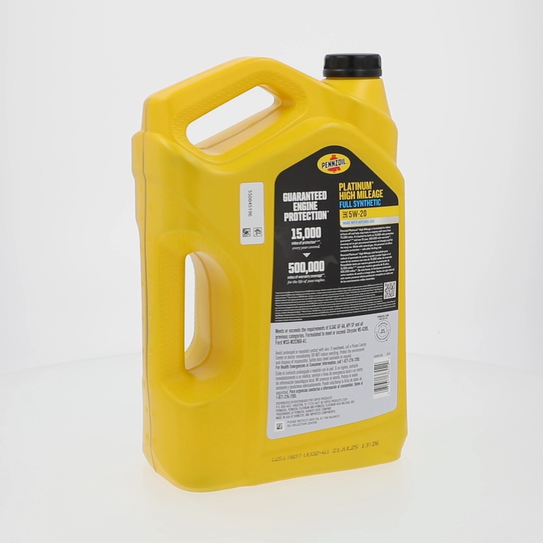 Pennzoil Platinum High Mileage Full Synthetic 5W-20 Motor Oil, 5