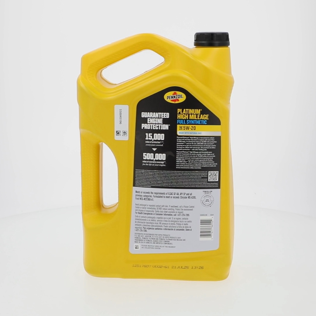 Pennzoil Platinum High Mileage Full Synthetic 5W-20 Motor Oil, 5