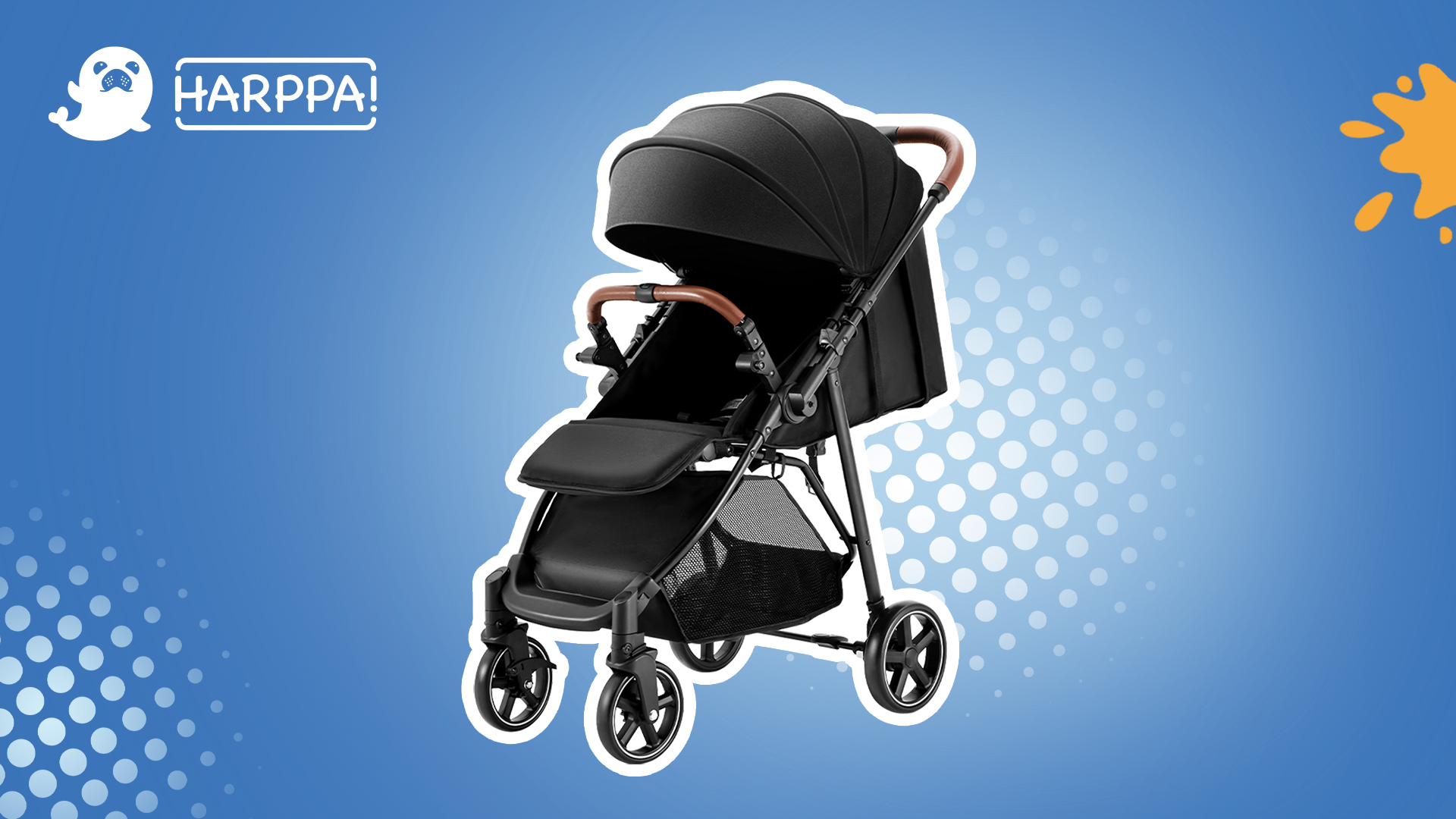 thumbnail video image 2 of HARPPA Foldable Stroller for Baby and Toddler, Reversible Handle, 17lbs, Unisex Black, 2 of 11