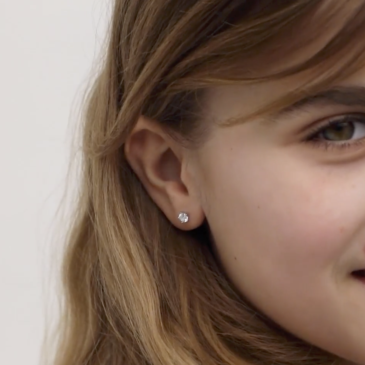 thumbnail video image 2 of 925 Sterling Silver Classic 4mm Simulated Amethyst Prong Set Girls Screw Backs, 2 of 8