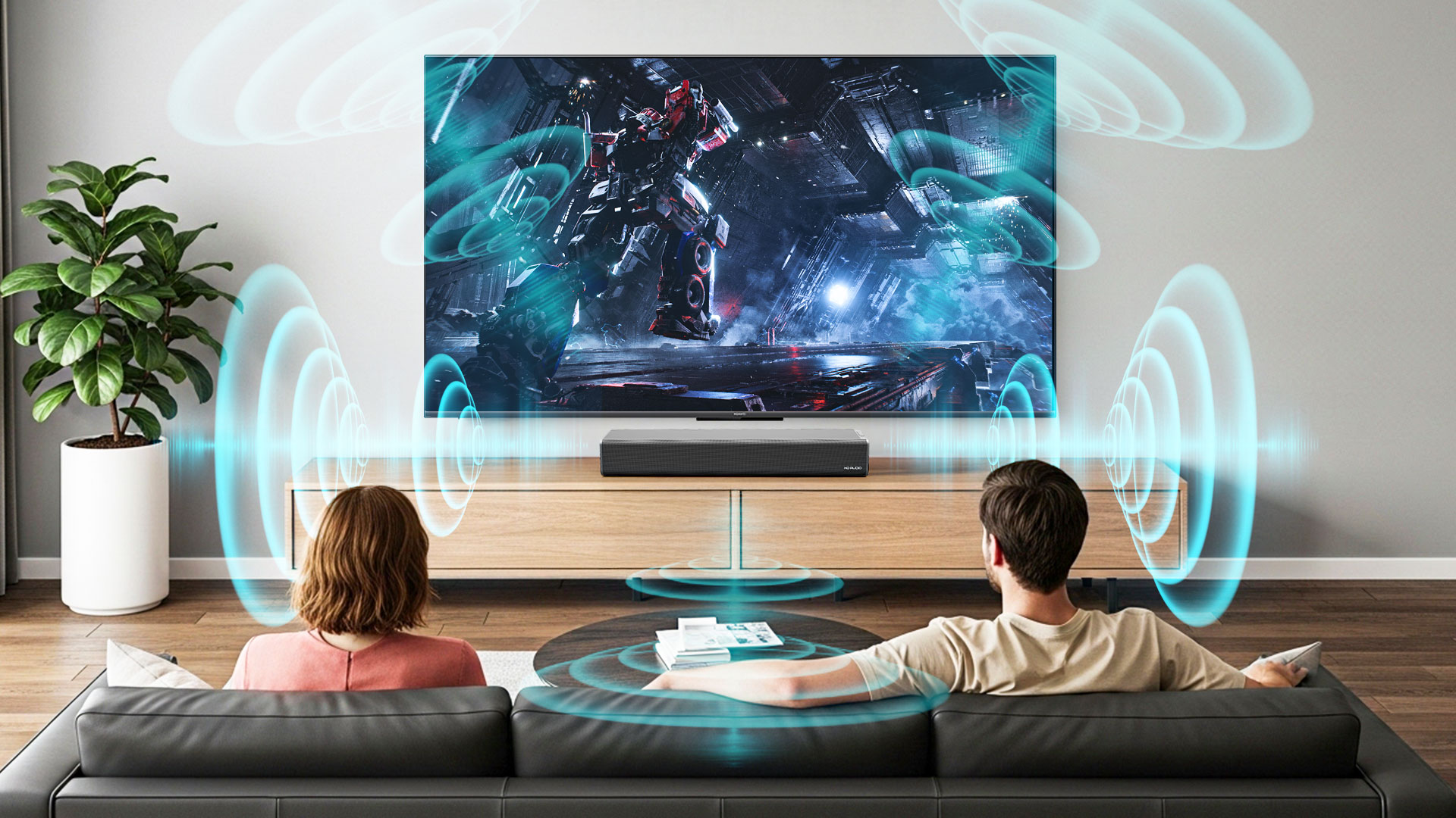 thumbnail video image 2 of Sound Bar for Smart TV: ETEPEHI Bluetooth TV Sound Bar,16 Inches Bluetooth 5.3 Soundbar Speakers with Optical/AUX/USB Connection,Home Audio Surround Sound System, 2 of 11