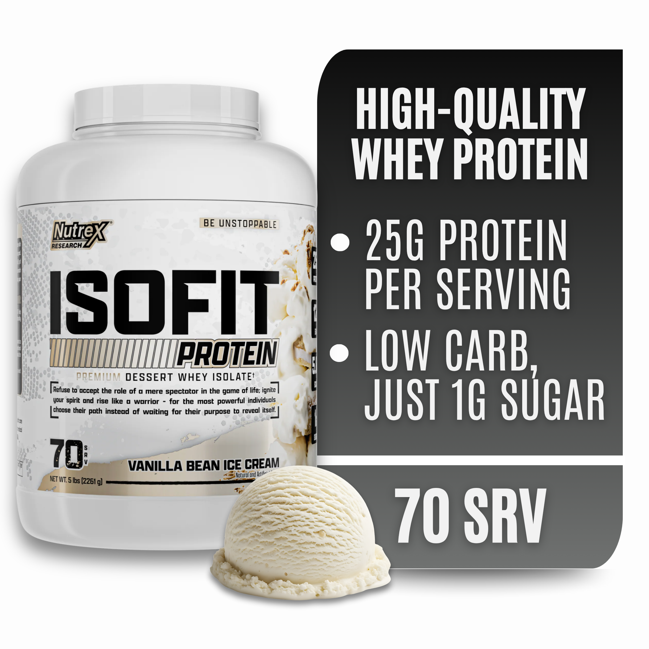 thumbnail video image 2 of Nutrex Research IsoFit Vanilla Bean Ice Cream – 100% Whey Protein Isolate Powder for Lean Muscle, Recovery & Strength Support 70 Servings, 2 of 12