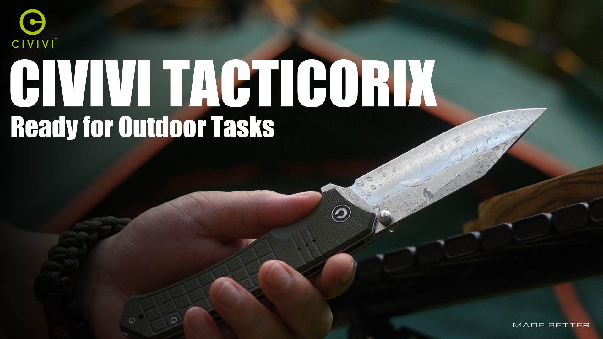 thumbnail video image 2 of CIVIVI Tacticorix Pocket Knife Flipper Folding Knife with 3.7" Nitro-V Blade G10 Handle for Camping Hunting C23055-3 (Gray), 2 of 7