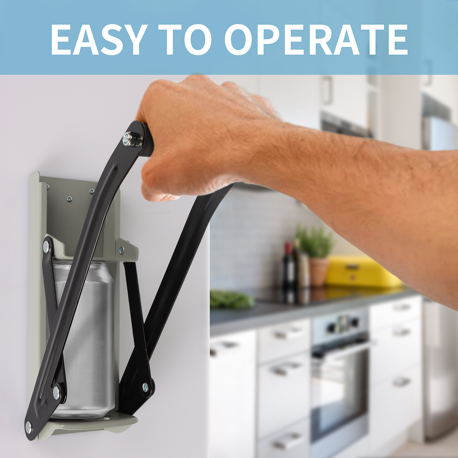 thumbnail video image 2 of TeamSky 12/16oz Aluminum Can Crusher, Heavy Duty Metal Wall Mounted Soda Beer Smasher Eco-Friendly Recycling Tool, 2 of 10