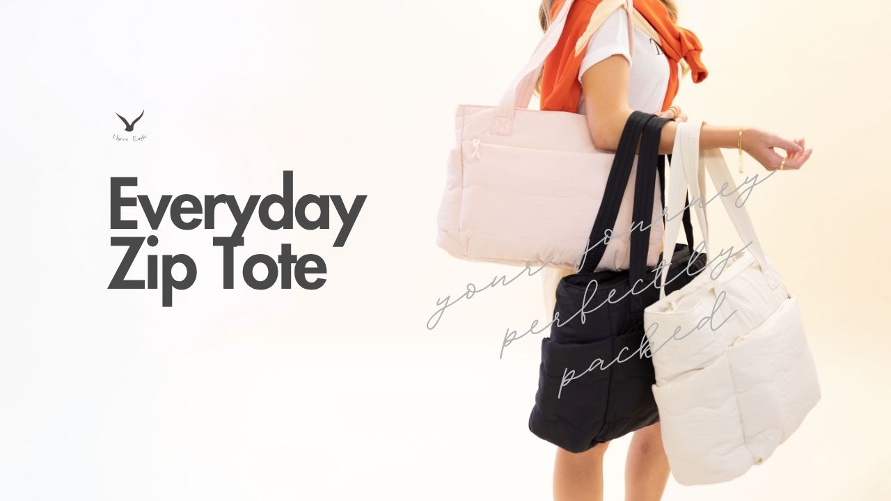 thumbnail video image 2 of Everyday Zip Tote Handbag – Hynes Eagle – Black, 2 of 10