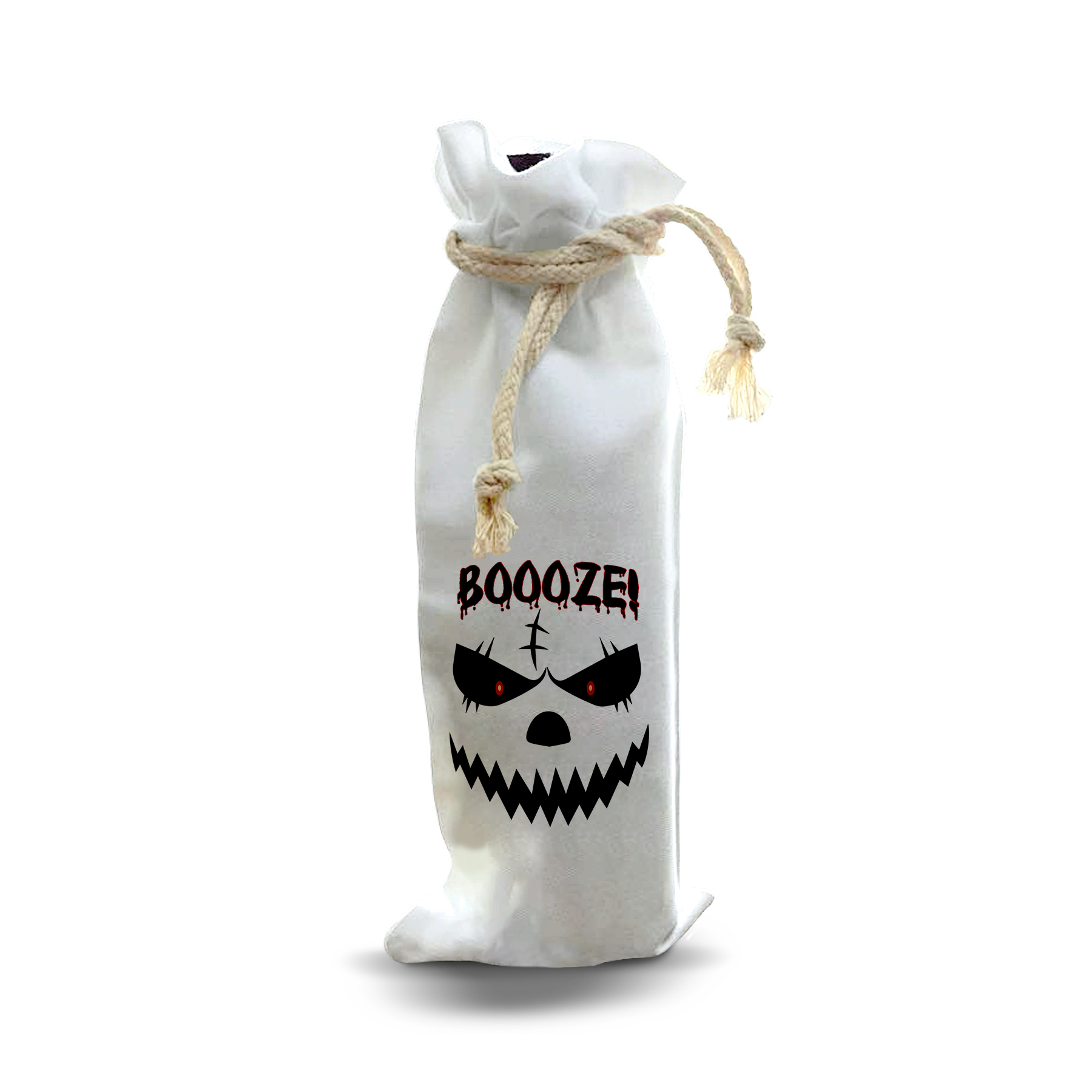 thumbnail video image 2 of Jolitee Wine Bottle Gift Bag – Boooze – Scary Pumpkin Face Halloween Wine Tote, 2 of 6
