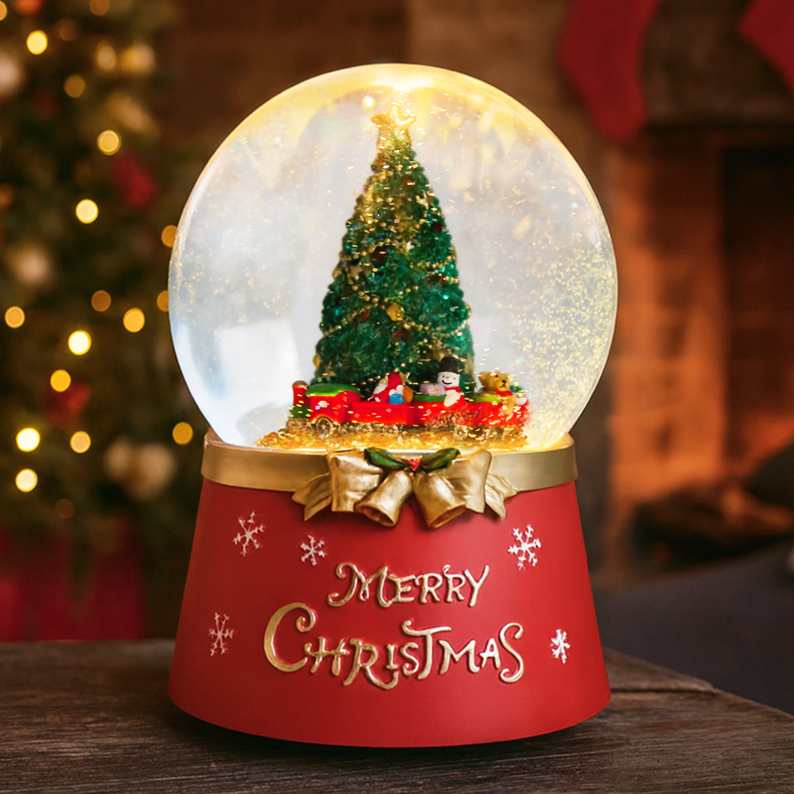 Auto-rotate Train Christmas Musical Snow Globe with Tree & Train – LED ...