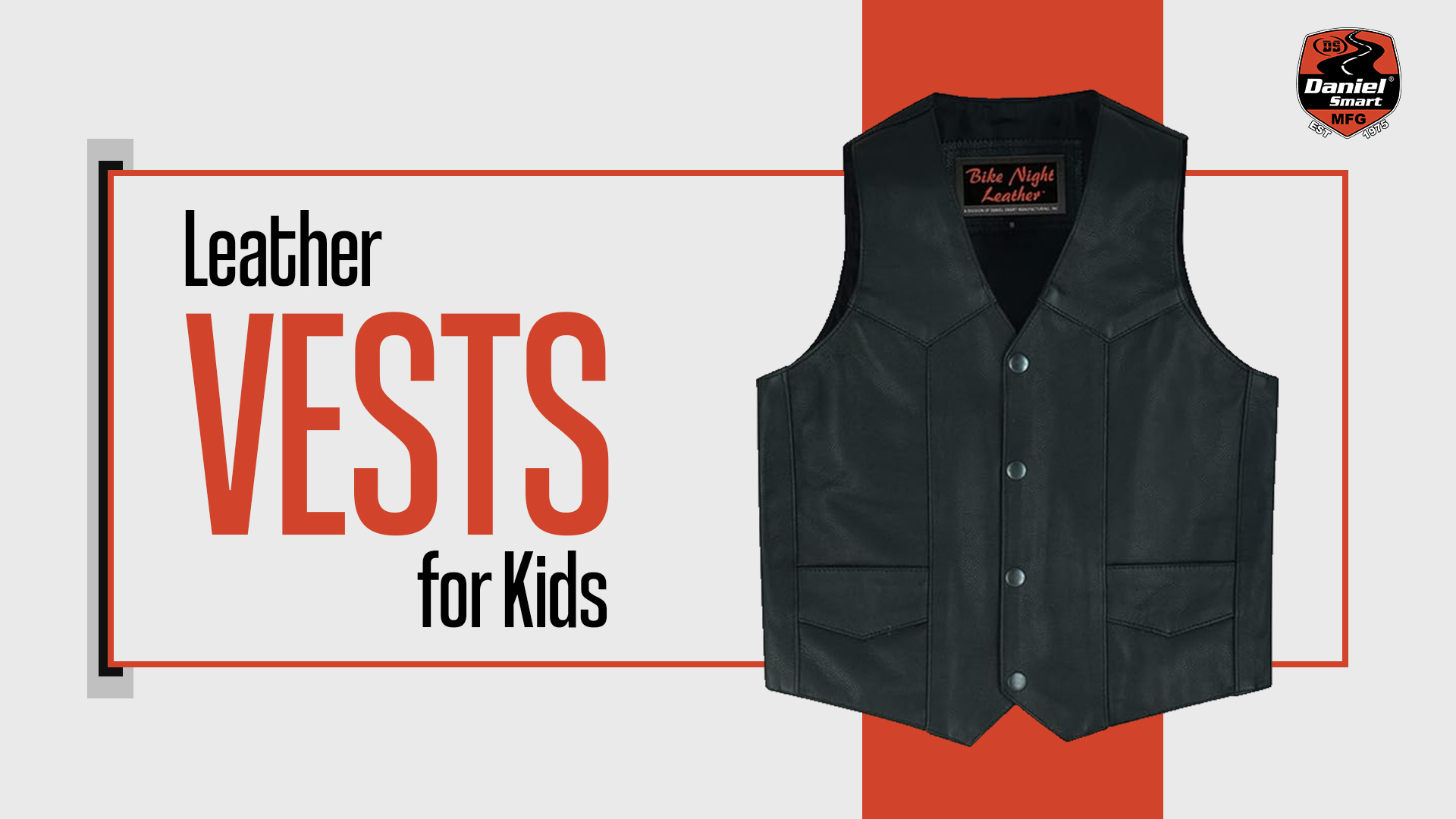 thumbnail video image 2 of Daniel Smart Kid’s leather Vest - Premium Cowhide Leather Kid’s Vest with Unique Plain Sides Design and Multiple Pockets, 2 of 9