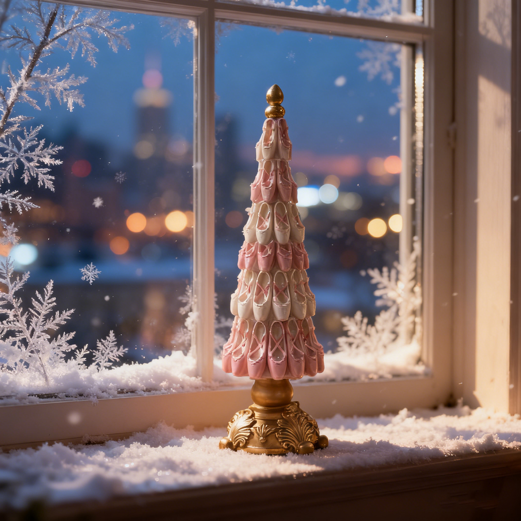 thumbnail video image 2 of Resin Christmas Tree Ornament, 7.87" Ballerina Shoe Tree, Resin Holiday Decor, Tabletop Festive Decoration, Hand-Finished Detailed Design, Winter Wonderland Theme, Enchanting Seasonal Centerpiece, 2 of 10