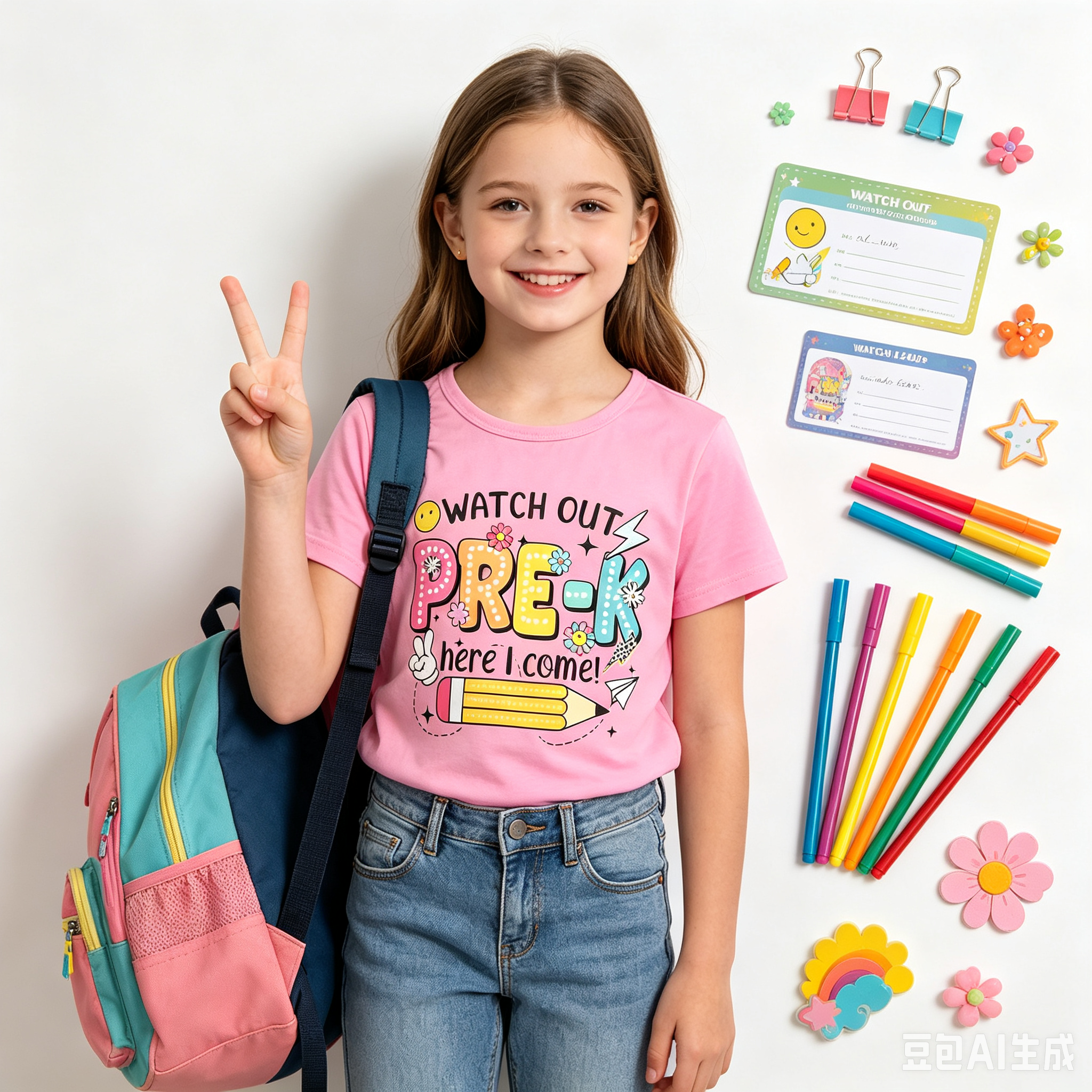 thumbnail video image 2 of LILIYA First Day Of School Shirt Kids Girl Preschool To 5th Grade Fashion Casual Short Sleeve Embroidered T-Shirt Party Gift Summer Clothes, 2 of 6