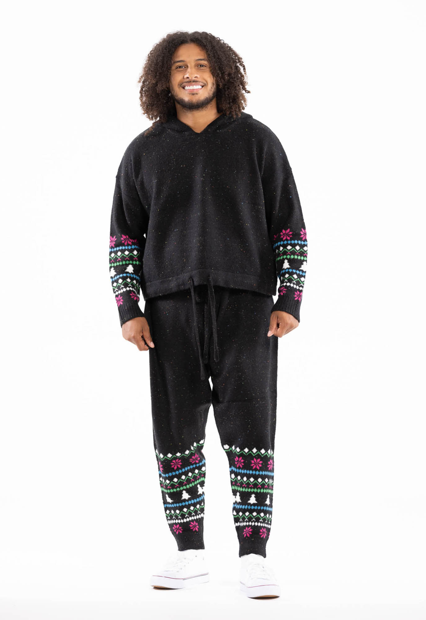 thumbnail video image 2 of Jollidays x Glitter and Lazers Unisex Holiday Movies & Chill Sweater Set, Sizes S-5X, 2 of 8