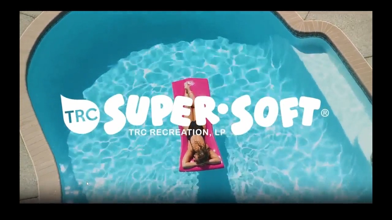 thumbnail video image 2 of TRC Recreation Sunsation 1.75\" Thick Foam Adult Pool Float Water Lounger w/ Headrest, Teal, 2 of 12