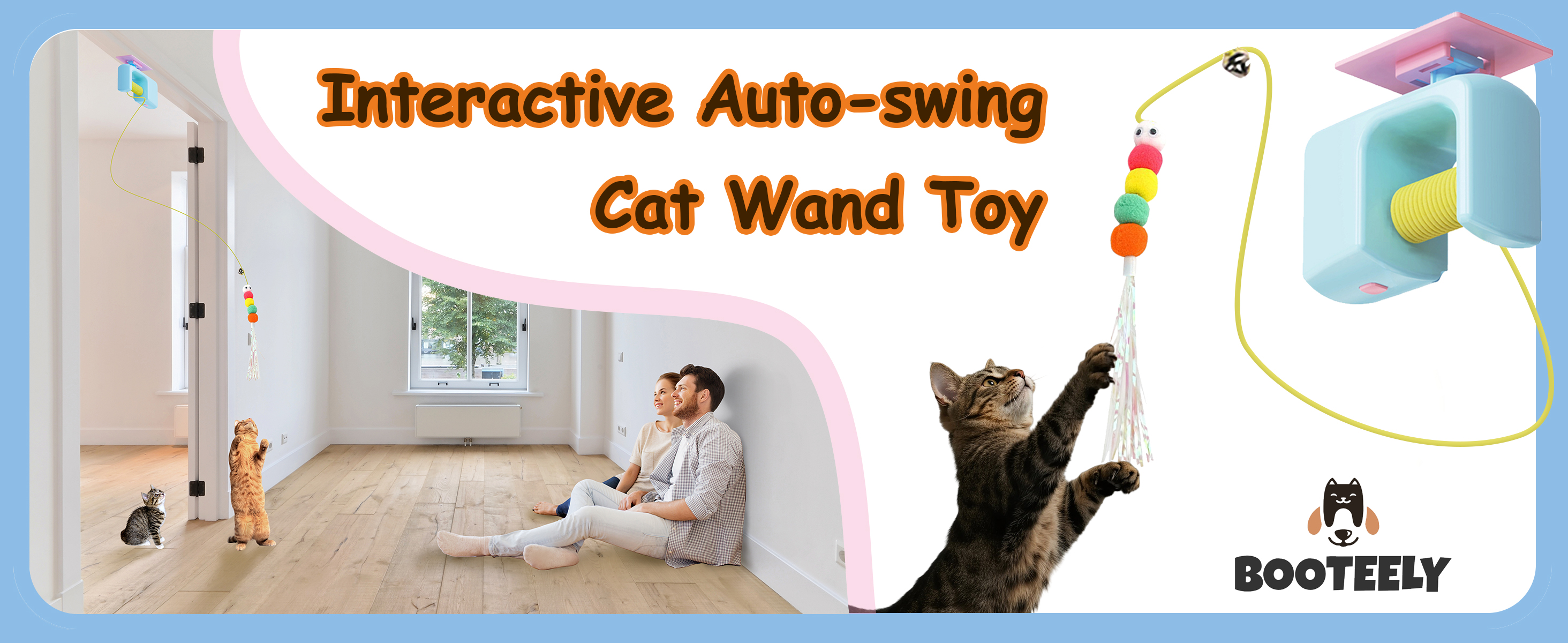 BOOTEELY Interactive Cat Toy Hanging Motion Sensor Retractable 3 ...
