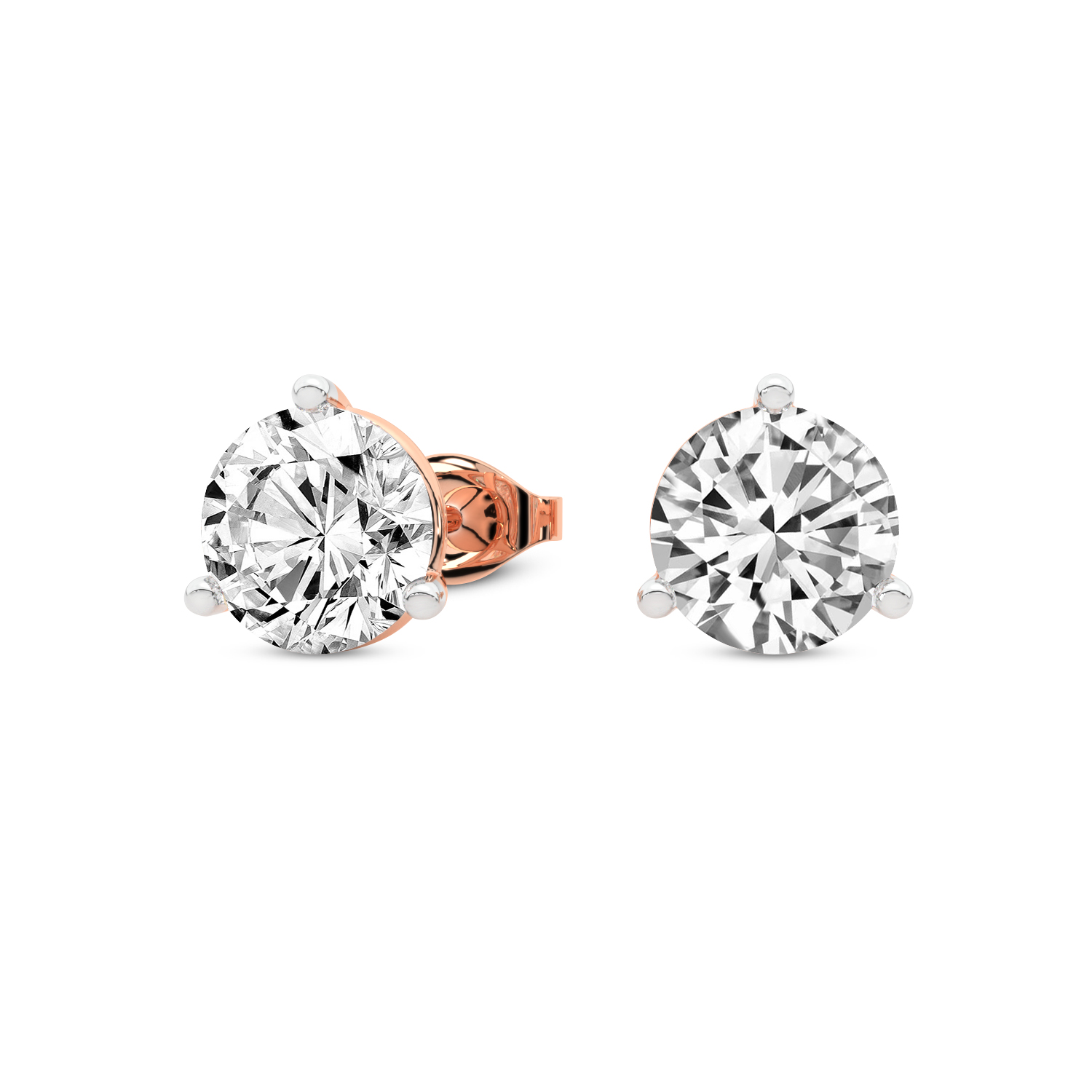 thumbnail video image 2 of Lab Grown Diamond 3 Carat Earring | F-G VS Quality | IGI Certified Solitaire Stud Earring | 14K Rose Gold | Friendly Diamonds Earrings, 2 of 8