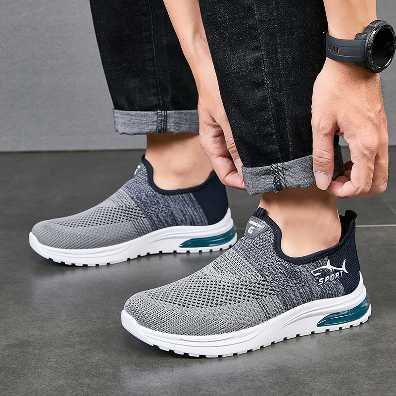 thumbnail video image 2 of YUDAI Men's Slip-On Walking Shoes – Non-Slip, Breathable Mesh Sneakers for Gym, Workout & Everyday Wear, 2 of 6