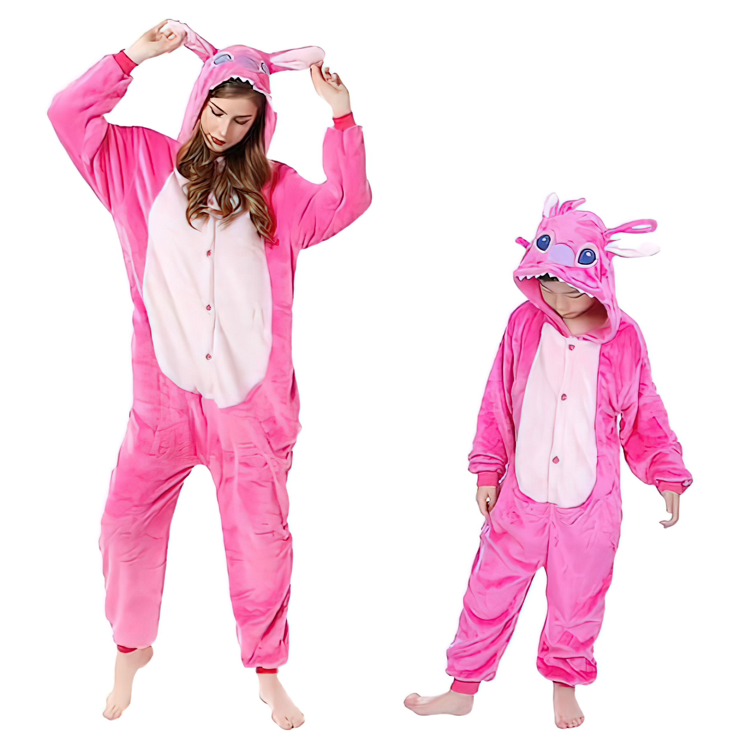 thumbnail video image 2 of AUHIFVAX Cute Rabbit Loungewear One-piece Pyjamas Jumpsuit Pajamas Hooded Sleepwear Winter Home Wear, 2 of 7