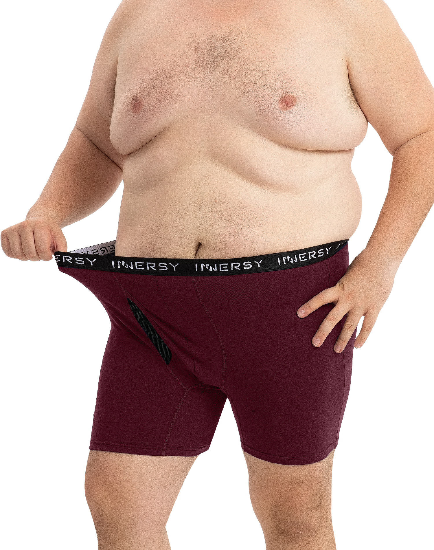 thumbnail video image 2 of INNERSY Big Men's Cotton Boxer Briefs with Mesh Fly XL-5XL 4-Pack(XL,Dark), 2 of 9