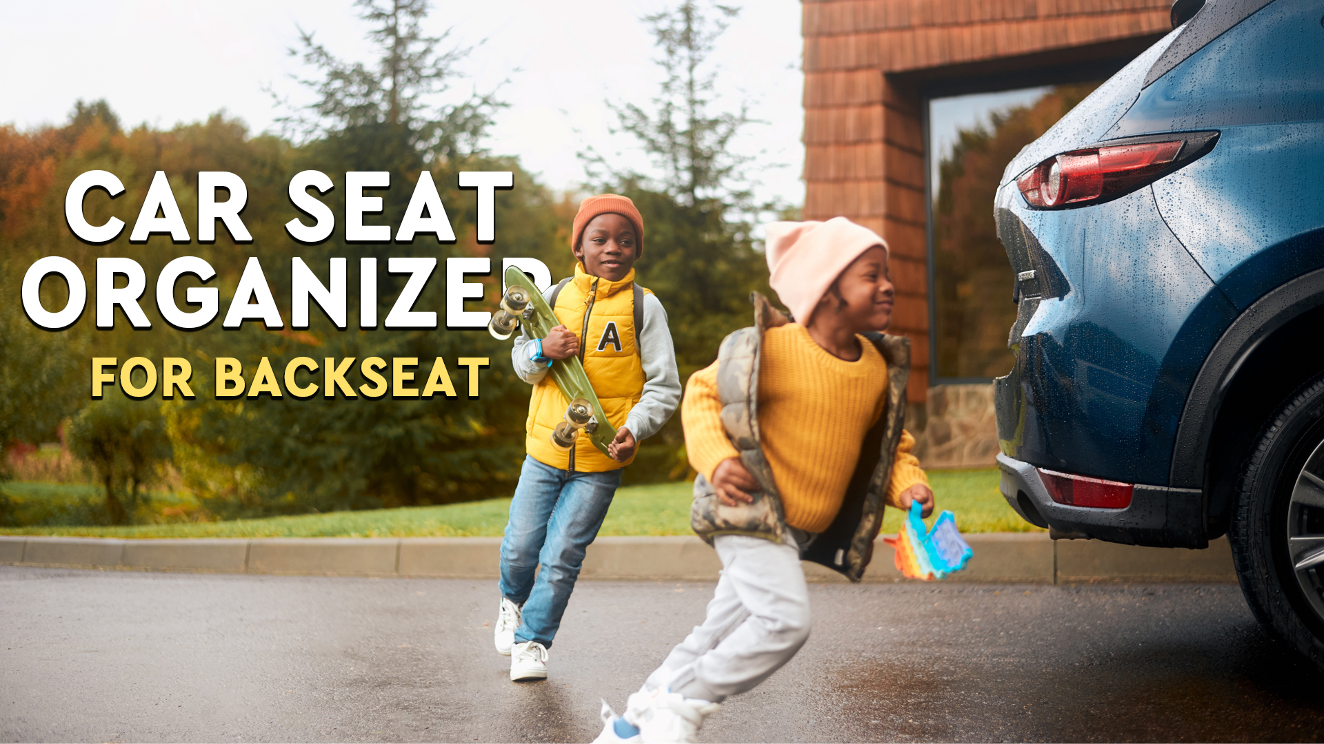 thumbnail video image 2 of Helteko Backseat Car Organizer with 9 Storage Pockets, 600D Polyester, 25 in x 19 in, 2 pack, Black, 2 of 8