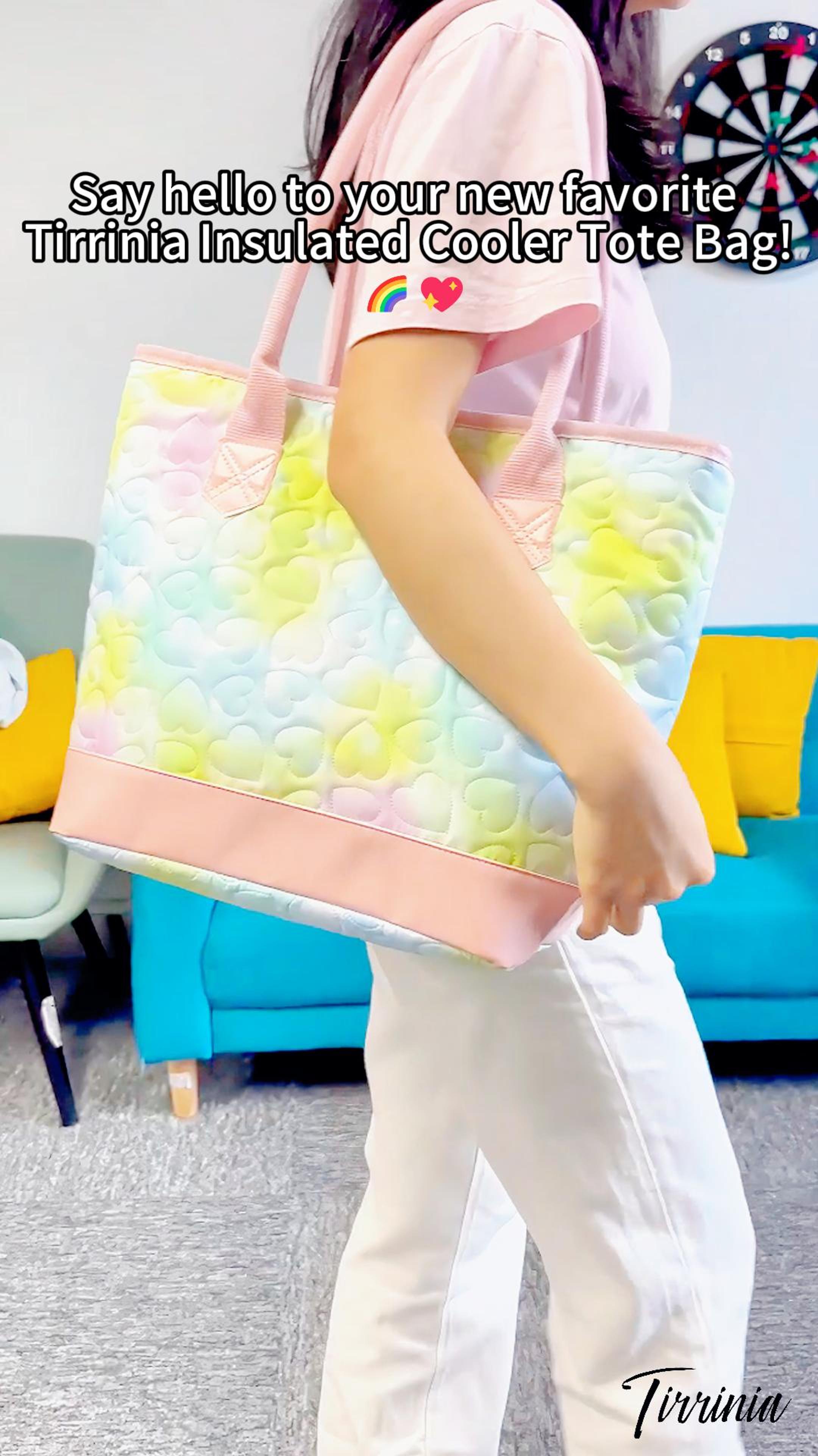 thumbnail video image 2 of Tirrinia Insulated Lunch Bag for Women, Large Capacity Tote Lunch bag, Waterproof Oxford Cloth Leakproof Cooler Bag with Handle, Thermal Leakproof for Work Office Picnic School Travel, 2 of 7